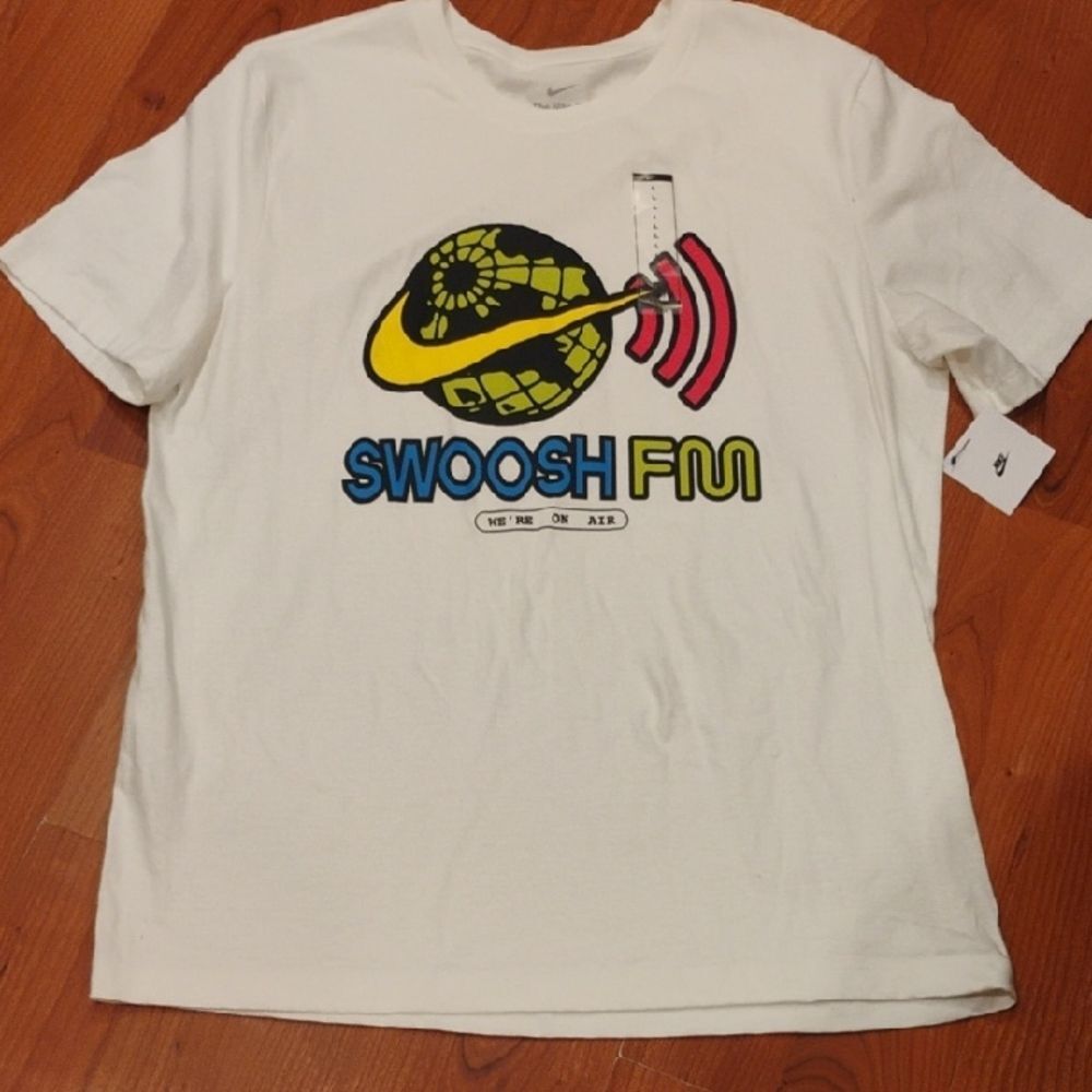 Nike White Tee with Gray Logo